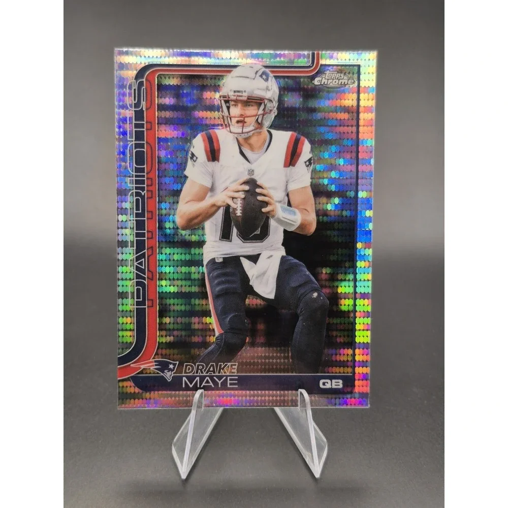 2025 Topps Chrome Drake Maye #207 Silver Pulsar Refractor Patriots